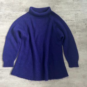 Benetton Mohair-blend Purple Turtleneck Sweater Made in Italy Size XL